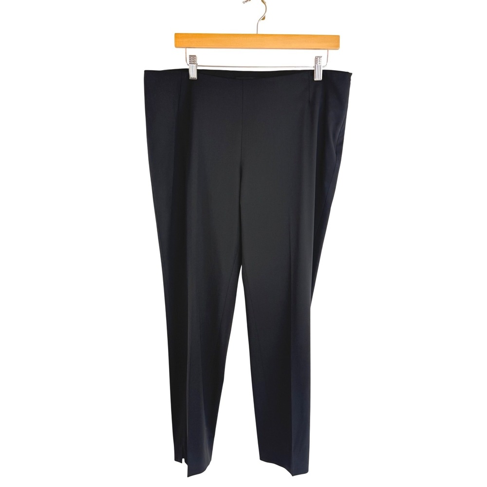Lafayette 148 Stanton Pants Black Virgin Wool Straight Leg Quiet Luxury 10 - Picture 2 of 16